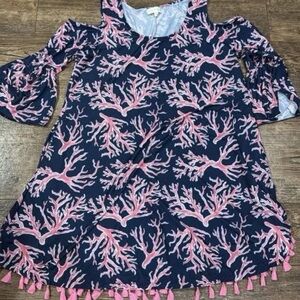 Simply southern dress - open shoulder tassle - medium